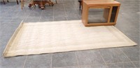 OAK TV STAND AND 60" X 96" AREA RUG