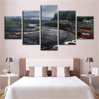 5 Piece Canvas Wall Art Painting Race Track
