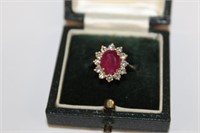 14k yellow gold High Quality Ruby & Diamond Ring