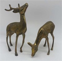 Vintage Brass Reindeer Figurines