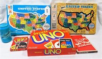 Board Game Lot Uno Deluxe USA Puzzles