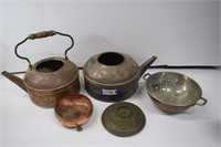 5 Assorted Vintage Copper Kettles and More
