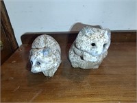 2 Ceramic Raccoons