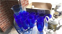 Light blue beverage pitcher 8 plastic large
