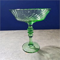 Duncan & Miller Spiral Flutes Green Compote