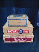 Three vintage cigar boxes: Junior Phillies -