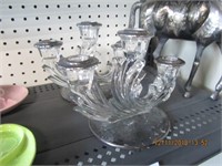 Pr. of Silver Overlay Double Candlesticks