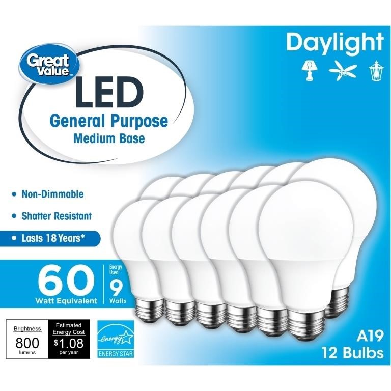 SM1305  Value LED Light Bulb 9W 12-Pack