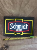 16"x22" Schmidt Lighted Beer Sign, works