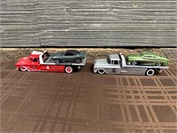 Lot Of 2 1/64 Scale Tow Trucks W/ Cars