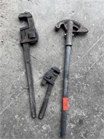 Pipe Bender & (2) Pipe Wrenches