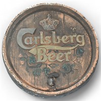 VTG Carlsberg Beer Chalkware Barrel End