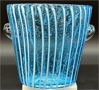 MCM Murano Venini Blue Hand Blown Ice Bucket