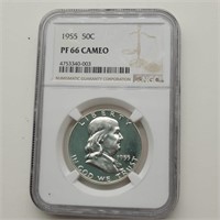 NGC 1955 PF 66 CAMEO FRANKLIN HALF DOLLAR