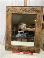 26x20" Wooden Elephant Framed Mirror