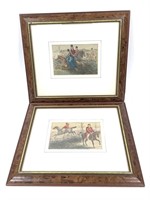 Pr 19th C. Hand Colored Hunt Prints by Phiz