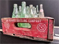 Dr. Pepper Crate w/ Coke Bottles & Few Others