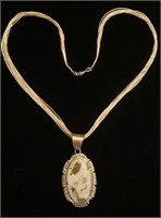 Sterling  White Buffalo Turquoise & liquid silver