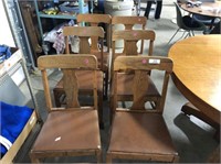 (6x) Wood T-Back Dining Chairs