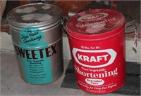 Kraft Shortening and Sweetex tins