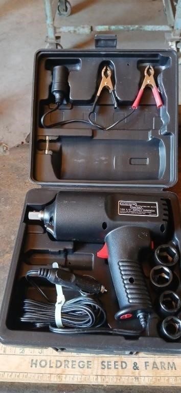 Chicago Electric 12V 1/2 in Impact Wrench in Case