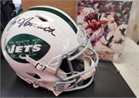 Signed Joe Namath Helmet & Pic COA BGS