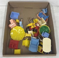 (L) Box Lot Of Assorted Plastic Doll Decorations