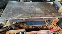 Antique gate leg work table with a slate top
