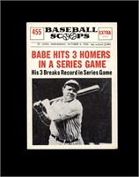 1961 Nu Card Scoops #455 Babe Ruth EX to EX-MT+