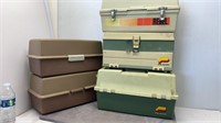 5 EMPTY TACKLE BOXES