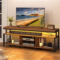 YITAHOME LED TV Stand for 70/65 inch  Retro Brown