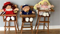 Triple set of Cabbage Patch dolls in vintage high