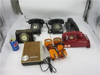 6 anciens téléphones de maison + accessoires