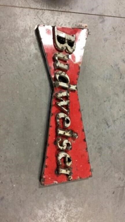 Large Budweiser metal Sign 45.5"x16"