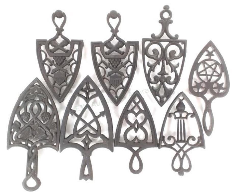 (8) Cast Iron Sad Iron Trivets