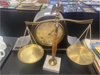 Brass eagle scale, sessions mantle clock.