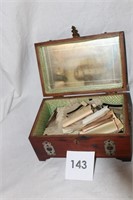 WOODEN BOX W/ EARLY SHAMOKIN PACKING CHECK STUBS