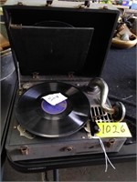 Portable Hand Crank Victrola Style Record Player