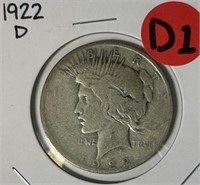 S - 1922-D PEACE SILVER DOLLAR (D1)