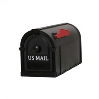 Postal Pro Post Mount Black Plastic Large Mailbox