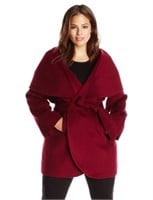 T Tahari Women's XL Marla Wool-Blend Wrap Coat,