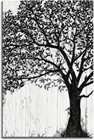 Tree Wall Art Vintage Style Black And White Pictur