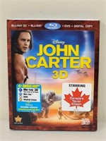 DISNEY PIXAR "JOHN CARTER" BLU-RAY 3D DVD DIGITAL