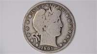 1901 Liberty Head Barber Half Dollar