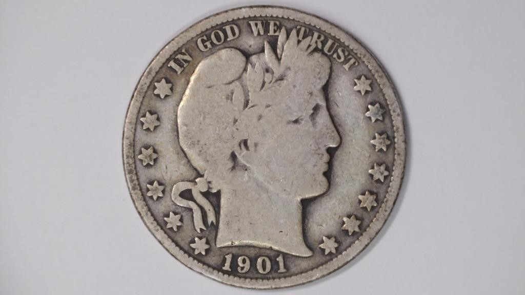 1901 Liberty Head Barber Half Dollar