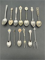 13 Vintage Collectible Spoons