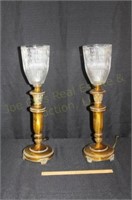 (2) Hurricane Lamps (Electric) 20.5 x 6