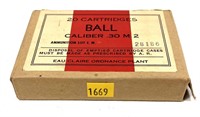 Box of .30 Cal. M2 (.30-06) Ball cartridges,