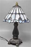 Small Tiffany Style Leaded Glass Dresser Lamp