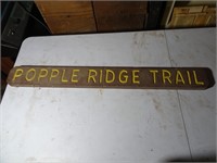 Vintage Popple Ridge Trail Wood Sign